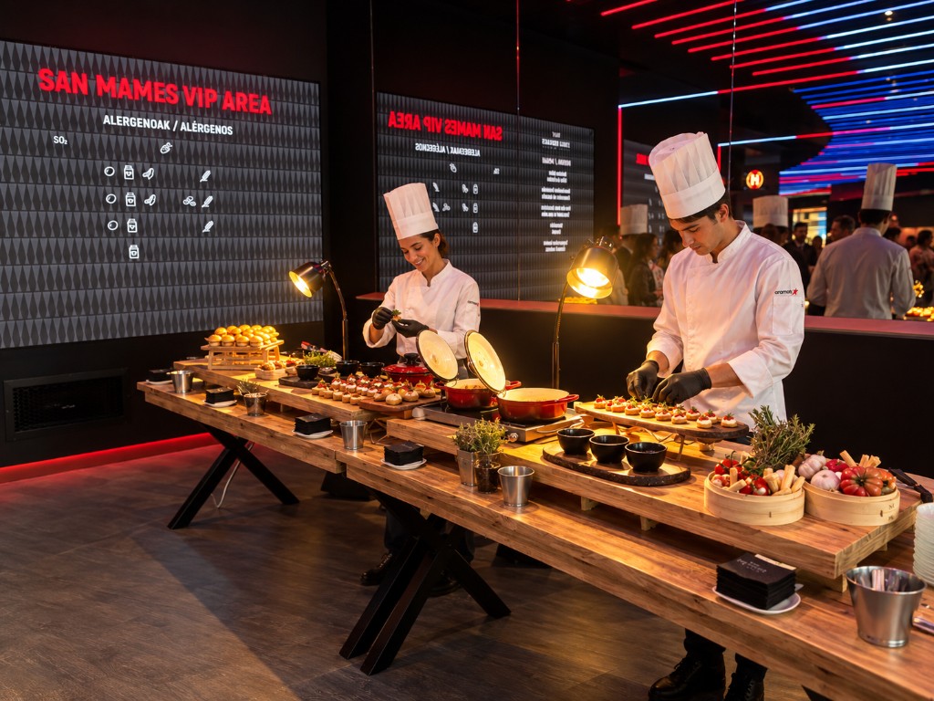 Catering exclusivo con la colaboración de cocineros bizkaínos con estrella Michelin.